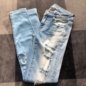 American Eagle low rise ripped skinny jeans